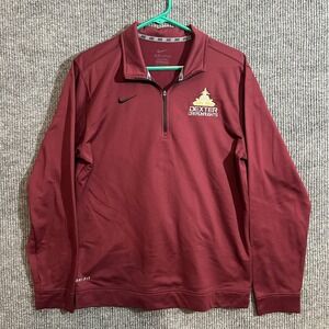 Nike Dexter Dreadnaughts Mens Dri-Fit Shirt Size M Red Logo 1/4 Zip Long Sleeve